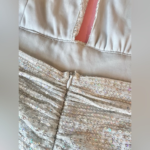 Lucy In The Sky Silver Sequin Halter Dress - Picture 12 of 17